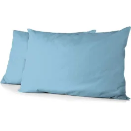 Home Linge Passion Lot de 2 taies d'oreiller microfibre bleu ciel 50x70 cm