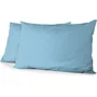 Home Linge Passion Lot de 2 taies d'oreiller microfibre bleu ciel 50x70 cm