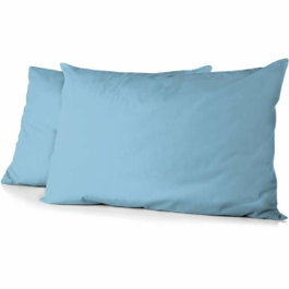 Home Linge Passion Lot de 2 taies d'oreiller Microfibre Bleu ciel 50 x 70 cm