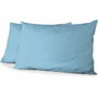 Home Linge Passion Lot de 2 taies d'oreiller Microfibre Bleu ciel 50 x 70 cm