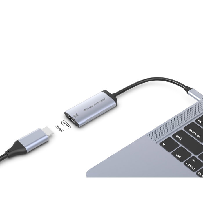 Conceptronic ABBY23G Adaptateur USB-C vers HDMI 2.1, 8K60Hz, Gris