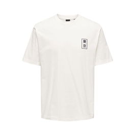 T-shirt à manches courtes homme Only & Sons Onskace Rlx Jap Blanc