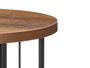 Giftdecor Table d'Appoint Ronde Haute Bois et Métal Naturel Noir 49x3x30 cm (Set de 4)