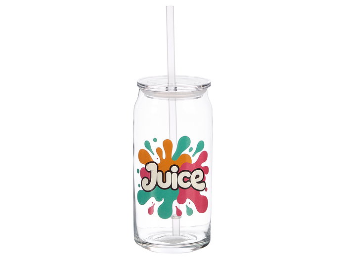 VIVALTO Verre avec couvercle et paille Juice 600ml