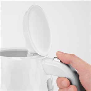 Russell Hobbs 26050-70 Hervoir électrique 1,7 L avec fonction ébullition rapide (55s), design Honeycomb blanc et bec en acier inoxydable