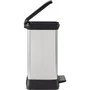 Curver DECO BIN Poubelle rectangulaire 50 L, design élégant gris métallisé, 39 x 29 x 51 cm