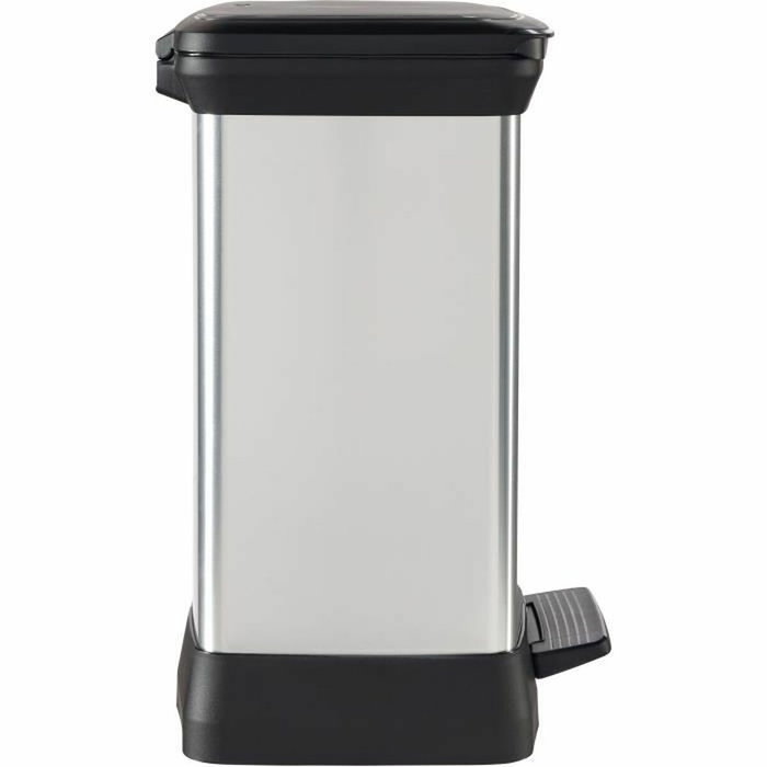 Curver DECO BIN Poubelle à Pédale Rectangulaire 30 L Gris Métallisé Curver DECO BIN Poubelle à Pédale Rectangulaire 30 L Gris Métallisé