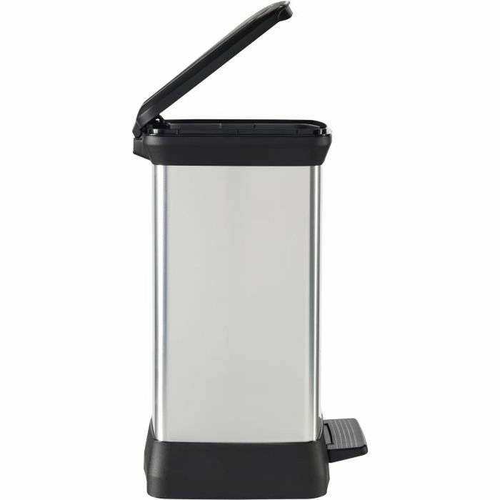 Curver DECO BIN Poubelle à Pédale Rectangulaire 30 L Gris Métallisé Curver DECO BIN Poubelle à Pédale Rectangulaire 30 L Gris Métallisé