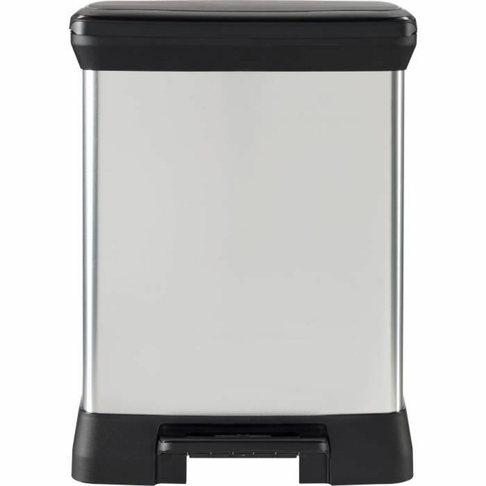 Curver DECO BIN Poubelle à Pédale Rectangulaire 30 L Gris Métallisé Curver DECO BIN Poubelle à Pédale Rectangulaire 30 L Gris Métallisé