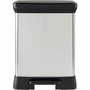 Curver DECO BIN Poubelle à Pédale Rectangulaire 30 L Gris Métallisé