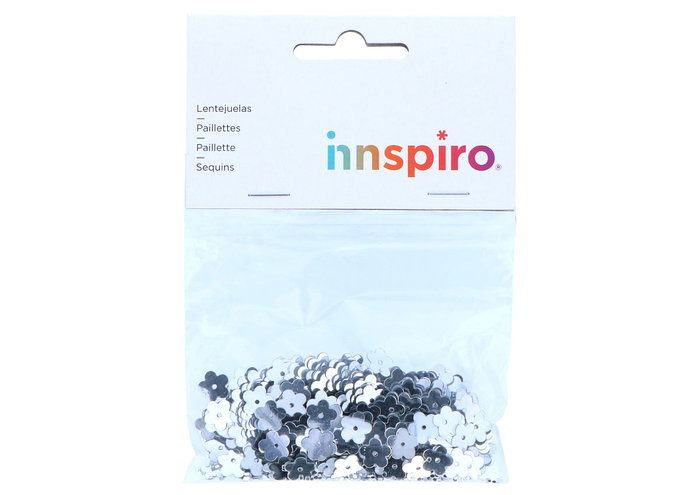 Innspiro Paillettes fleurs argentées 20mm