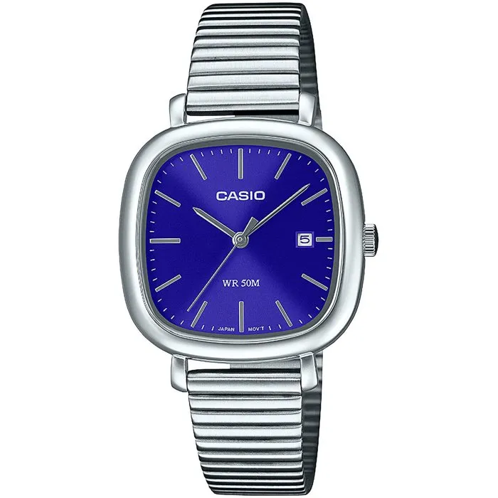 Casio LTP-B166D - Montre analogique pour femme - Cadran bleu, acier inoxydable, étanche 50 m, affichage de la date Casio LTP-B166D - Montre analogique pour femme - Cadran bleu, acier inoxydable, étanche 50 m, affichage de la date