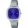 Casio LTP-B166D - Montre analogique pour femme - Cadran bleu, acier inoxydable, étanche 50 m, affichage de la date