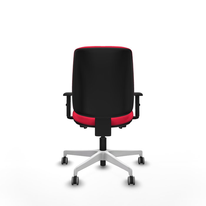 PIQUERAS Y CRESPO Chaise Alares Synchrone/Traslack Tissu Rouge Structure Polyamide Blanc PIQUERAS Y CRESPO Chaise Alares Synchrone/Traslack Tissu Rouge Structure Polyamide Blanc