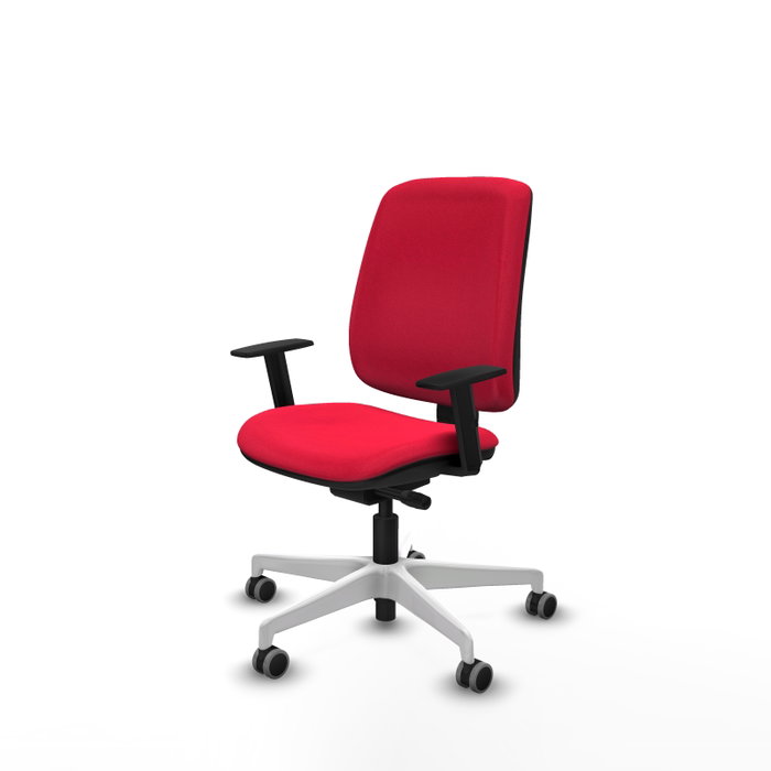 PIQUERAS Y CRESPO Chaise Alares Synchrone/Traslack Tissu Rouge Structure Polyamide Blanc PIQUERAS Y CRESPO Chaise Alares Synchrone/Traslack Tissu Rouge Structure Polyamide Blanc