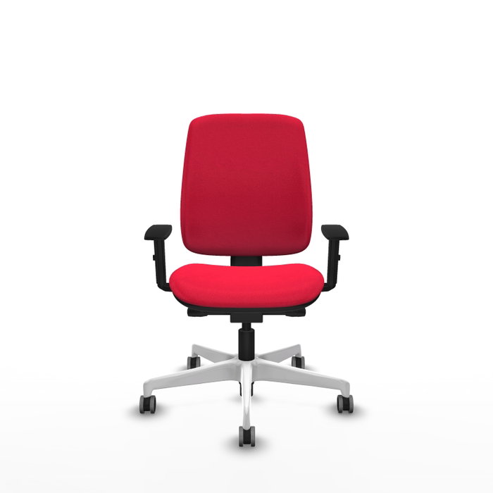 PIQUERAS Y CRESPO Chaise Alares Synchrone/Traslack Tissu Rouge Structure Polyamide Blanc PIQUERAS Y CRESPO Chaise Alares Synchrone/Traslack Tissu Rouge Structure Polyamide Blanc