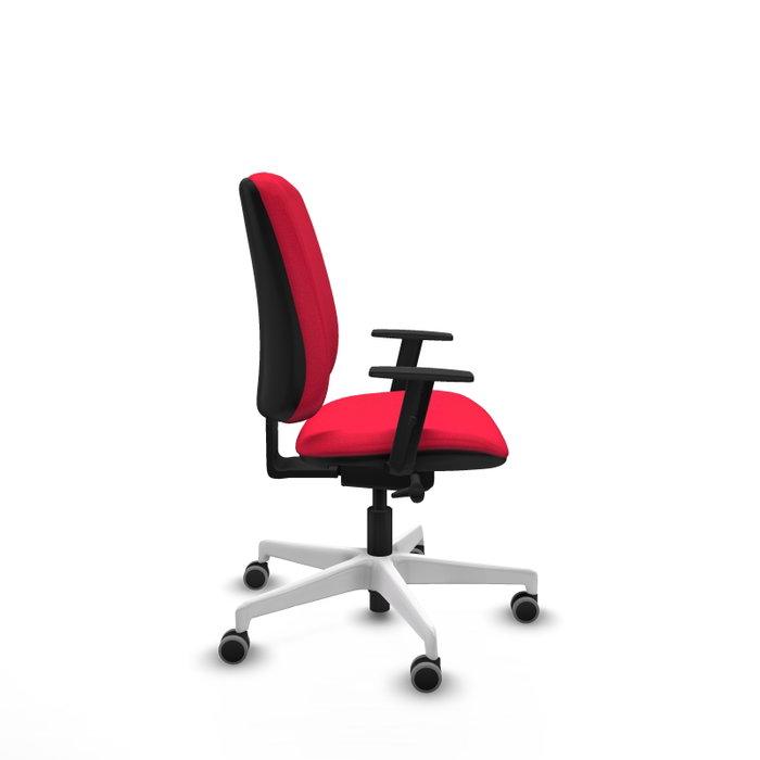 PIQUERAS Y CRESPO Chaise Alares Synchrone/Traslack Tissu Rouge Structure Polyamide Blanc PIQUERAS Y CRESPO Chaise Alares Synchrone/Traslack Tissu Rouge Structure Polyamide Blanc