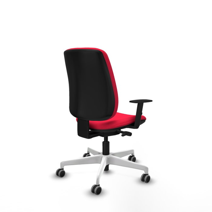 PIQUERAS Y CRESPO Chaise Alares Synchrone/Traslack Tissu Rouge Structure Polyamide Blanc PIQUERAS Y CRESPO Chaise Alares Synchrone/Traslack Tissu Rouge Structure Polyamide Blanc