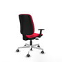 PIQUERAS Y CRESPO Chaise Alares Synchrone/Traslack Tissu Rouge Structure Polyamide Blanc