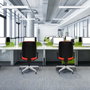 PIQUERAS Y CRESPO Chaise Alares Synchrone/Traslack Tissu Rouge Structure Polyamide Blanc