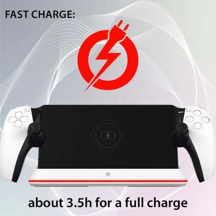 Subsonic Support de charge avec LED RGB pour PS Portal - Chargeur magnétique USB-C à charge rapide - Témoin lumineux - Compatible PlayStation Portal