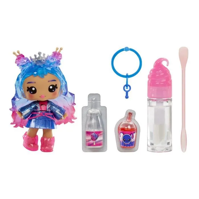 Yummiland Poupée et Kit de Gloss à Fabriquer Roxie - Bonbon Cristal - Crée un Gloss Parfumé et Pailleté qui Change de Couleur - Inclut 7 Yummis à Collectionner - À partir de 4 Ans
