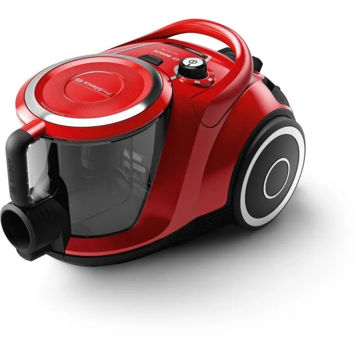 Bosch BGC41Q69 Aspirateur traîneau sans sac 600 W ProSilence 70 dB Rouge avec bac poussière 2,4 L - Grande autonomie Bosch BGC41Q69 Aspirateur traîneau sans sac 600 W ProSilence 70 dB Rouge avec bac poussière 2,4 L - Grande autonomie