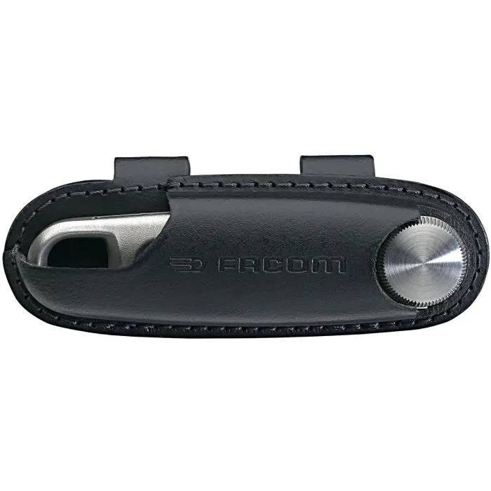 Facom 840LE.PB Couteau à Molette Inox Acier 12C27, Ouverture Rapide Une Main, Manche Inox Brossé, Étui Cuir, Lame 73,5 mm Facom 840LE.PB Couteau à Molette Inox Acier 12C27, Ouverture Rapide Une Main, Manche Inox Brossé, Étui Cuir, Lame 73,5 mm
