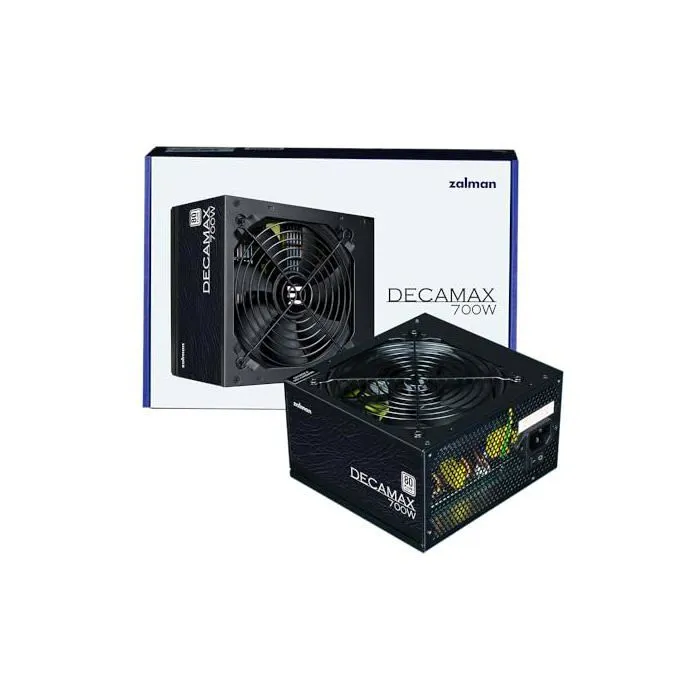 Zalman DecaMax Alimentation PC 700W 80Plus, non modulaire, ventilateur 120mm, noir