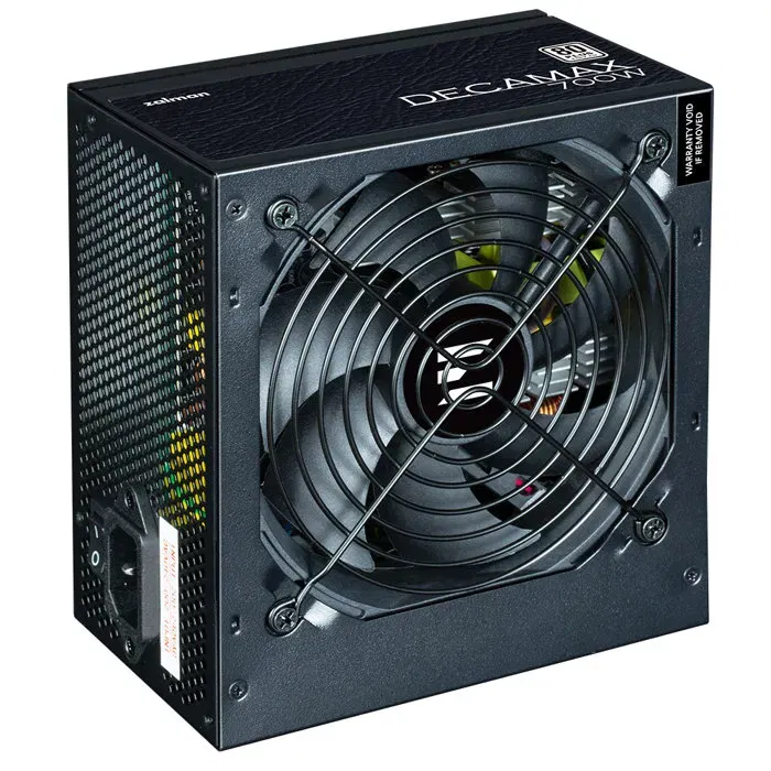 Zalman DecaMax Alimentation PC 700W 80Plus, non modulaire, ventilateur 120mm, noir