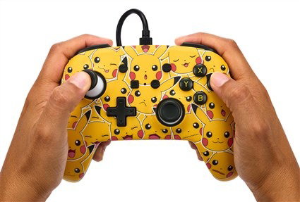PowerA Manette Améliorée avec Cable USB-C pour Nintendo Switch - Modèle Pikachu - Réf. NSGP0083-01 - 2 Boutons Programmables et Prise Casque