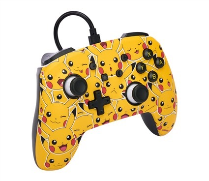 PowerA Manette Améliorée avec Cable USB-C pour Nintendo Switch - Modèle Pikachu - Réf. NSGP0083-01 - 2 Boutons Programmables et Prise Casque