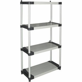 Tood Étagère plastique 4 tablettes Noir/gris