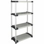 Tood Étagère plastique 4 tablettes Noir/gris