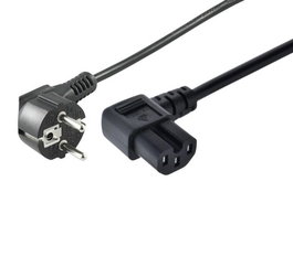 MicroConnect Cordon d'alimentation Schuko vers C15 coudé, 1,5m noir