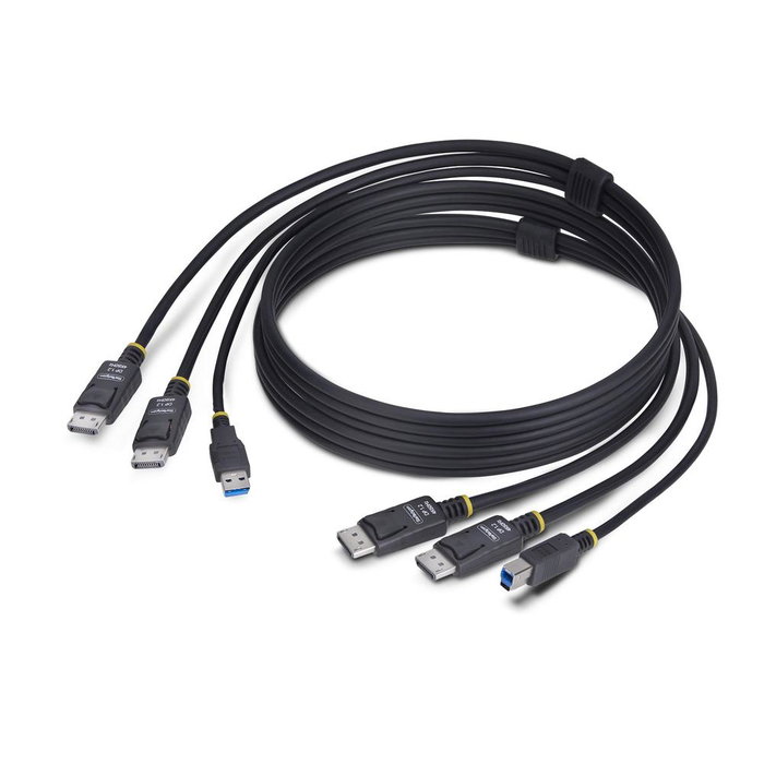 Startechcom DDU1226-KVM-CABLE Câble KVM DisplayPort Double Écran 1,8 m avec USB 3.2 5Gbps 4K 60Hz Noir Startechcom DDU1226-KVM-CABLE Câble KVM DisplayPort Double Écran 1,8 m avec USB 3.2 5Gbps 4K 60Hz Noir