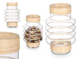 GIFTDECOR Porte-bougie AROS Vidrio Rattan - Lot de 6
