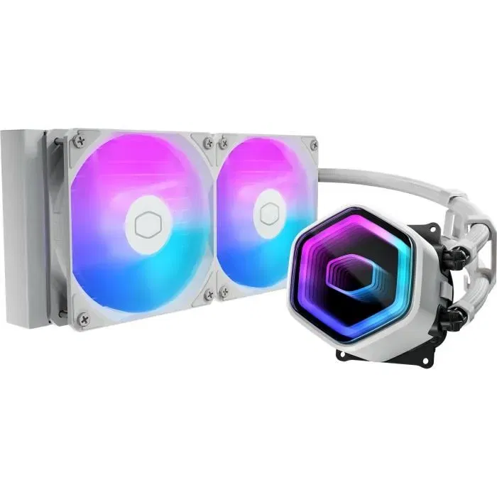 Cooler Master MasterLiquid 240 Core II White Edition - Refroidissement Liquide AIO 240 mm Blanc - Compatible Intel/AMD - avec Ventilateurs 120 mm