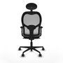 Piqueras y Crespo Chaise de Bureau avec Appui-tête 2D036N1 Gris clair