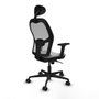 Piqueras y Crespo Chaise de Bureau avec Appui-tête 2D036N1 Gris clair