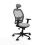 Piqueras y Crespo Chaise de Bureau avec Appui-tête 2D036N1 Gris clair
