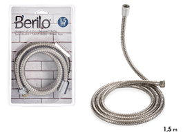 Berilo Manguera de Douche Métal 1,5 m Argenté Pommeau Effet Pluie 14x4x14 cm (Set de 24)