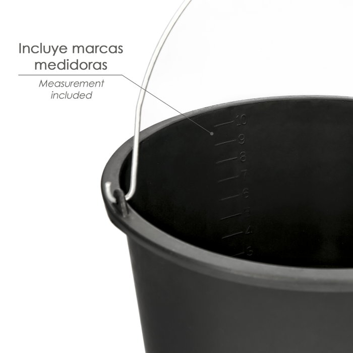 WOLFPACK LINEA PROFESIONAL Cubo Obra Italiano 10 Litres Noir WOLFPACK LINEA PROFESIONAL Cubo Obra Italiano 10 Litres Noir