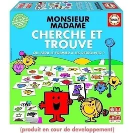 Educa Jeu d'apprentissage Monsieur Madame - Cherche et Trouve pour enfants à partir de 4 ans - Développe rapidité visuelle