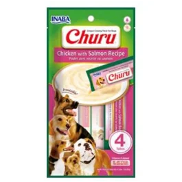 CHURU VET CHURU DOG Recette au poulet avec saumon, 4 sticks