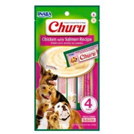 CHURU VET CHURU DOG Recette au poulet avec saumon, 4 sticks