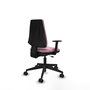 Chaise Elche Contact permament de base Tissu Rose Base pyramidale noire Accoudoir 1D Sans appui-tête Roulettes 65mm nylon