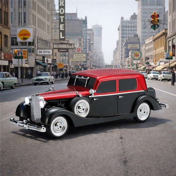 SAMI Altavoz vintage Lincoln rouge multimédia 10