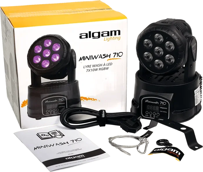ALGAMLIGHT Wash Led 7 X 10W RGBW avec panoramique 540°, Projecteur Automatique DMX ALGAMLIGHT Wash Led 7 X 10W RGBW avec panoramique 540°, Projecteur Automatique DMX