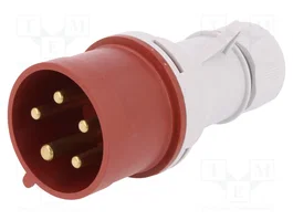 PAWBOL Fiche mâle 32A 400V AC triphasée 3P+N+PE 6H